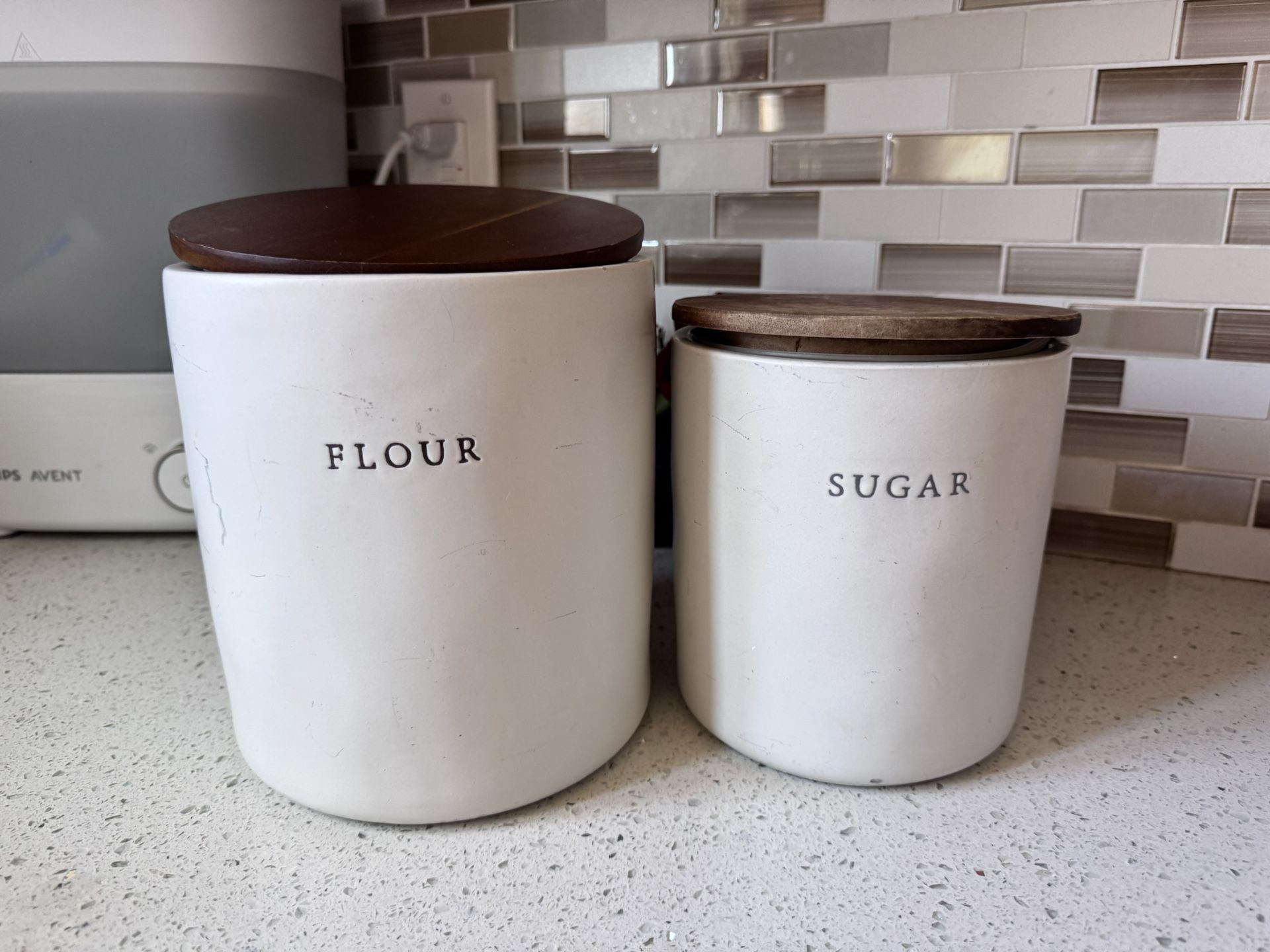 Hearth And Hand Flour And Sugar Stoneware canisters 