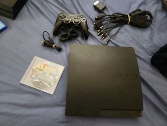 Sony PS3 Slim 320Gb Cech-3001B w Remote and Game "Works W A/V Cord Only "
