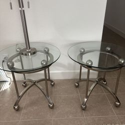  Glass End Tables - 2 Tables 