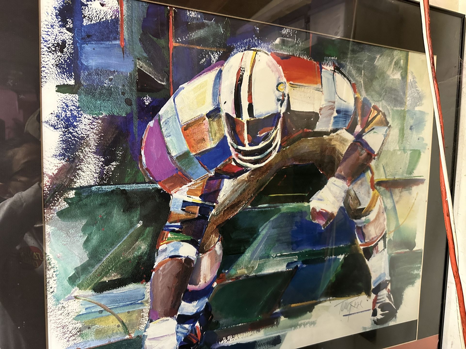 Framed Terry Rose Offset Lithograph Painting