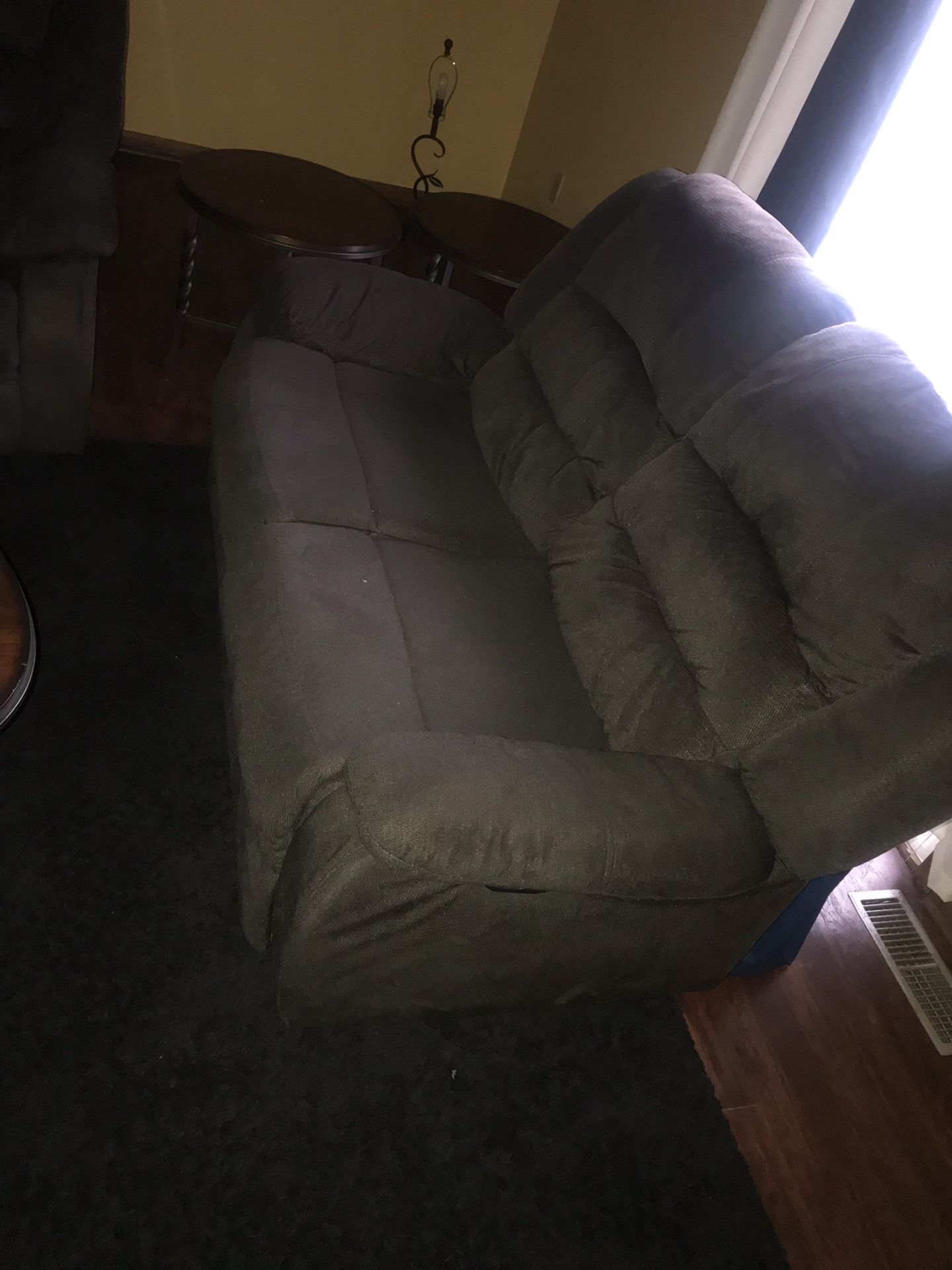 Couch and love seat with coffee/end tables