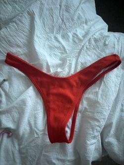 red and black bikini bottoms