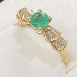 Emerald Engagement Ring 