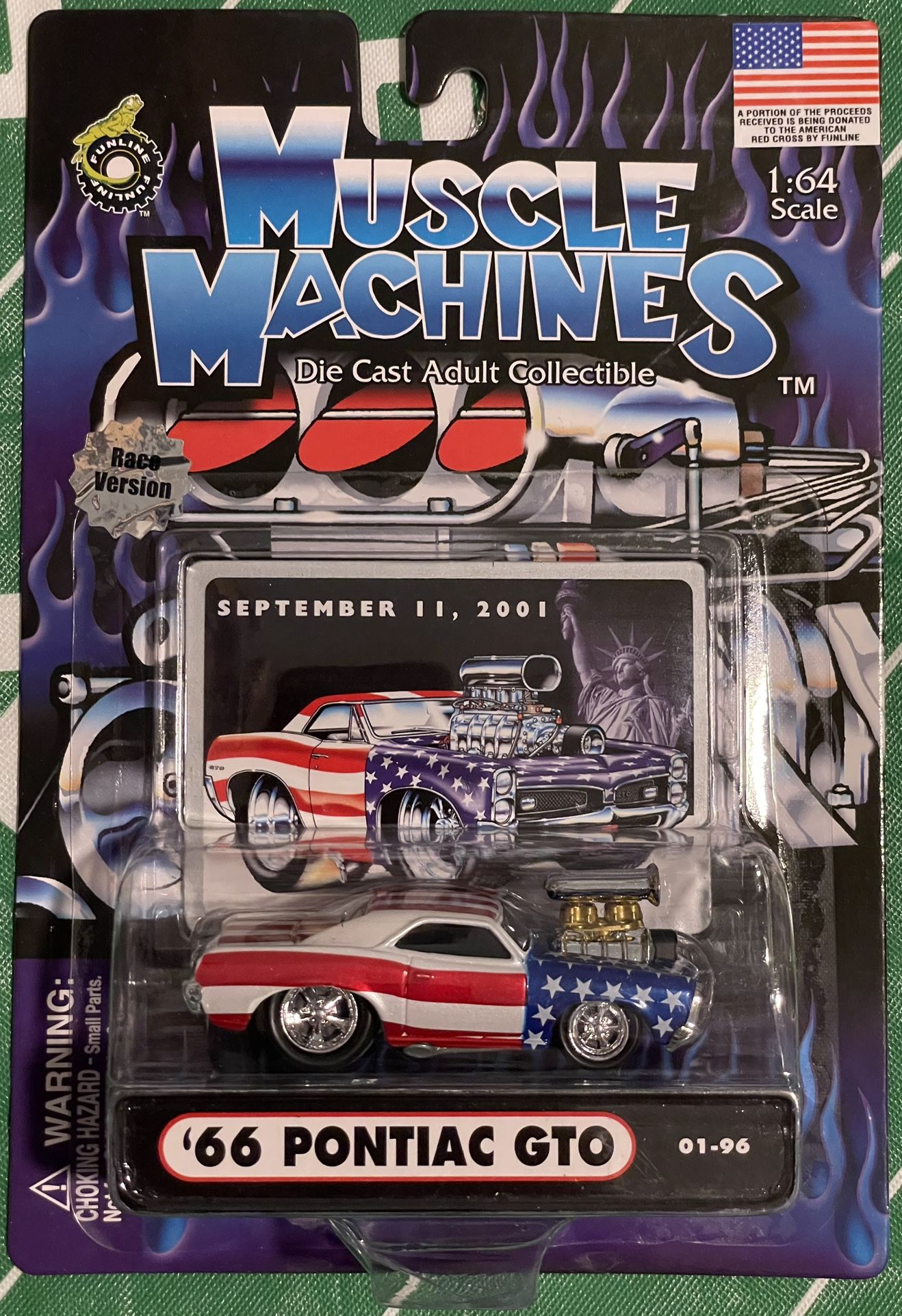 2001 Muscle Machines September 11 Patriotic '66 GTO w/ Blower -1:64-