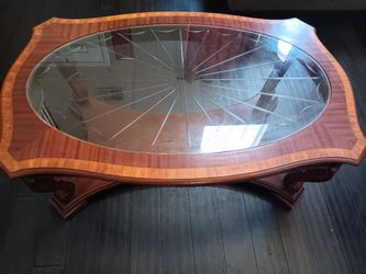 Oak Table With Glass 