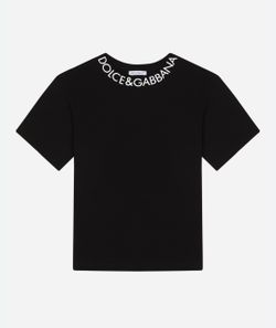 Dolce & Gabbana Black Logo Collar T-Shirt SIZE M FITS LIKE AM S