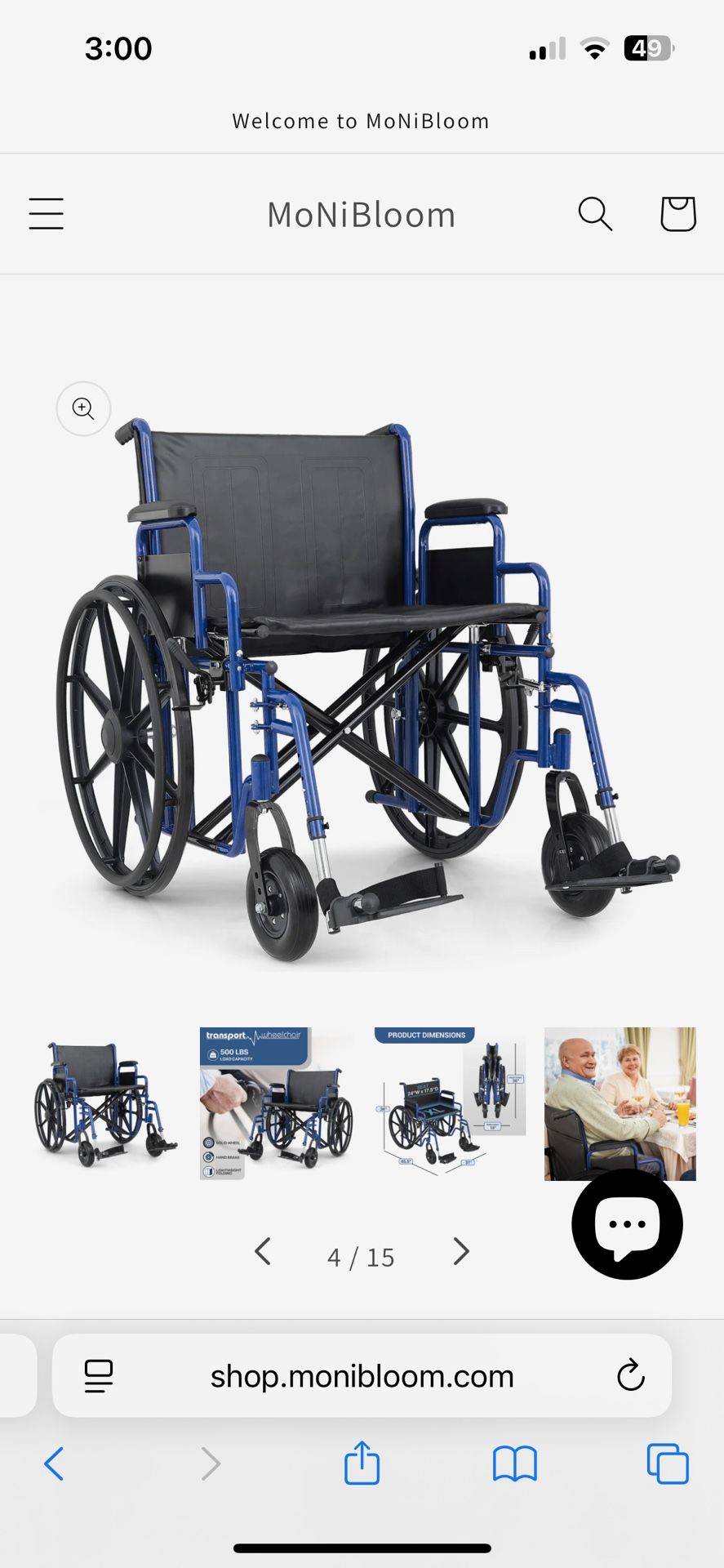 Brand New XL Heavy Duty Wheel Chair For $90