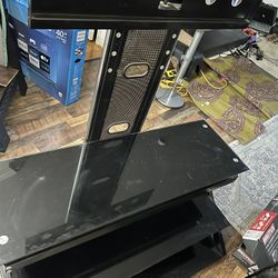 50” Plasma Tv With Black Tempered Glass Stand 