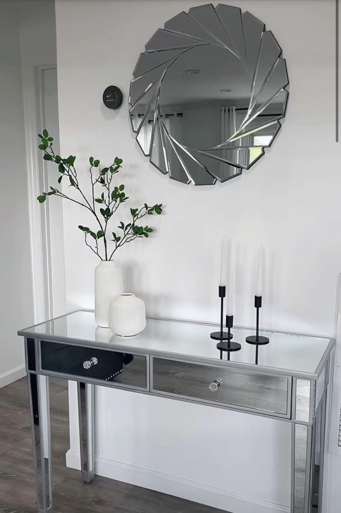 Silver Mirror Console/Entryway Table Desk Vanity