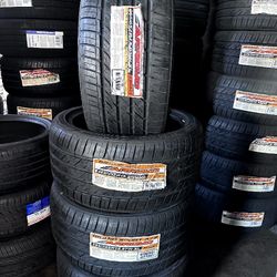 SET OF FOUR NEW TIRES 265/35/18 ARROYO GRANDSPORT A/S INCLUDING MOUNT AND BALANCE, ASK FOR SIZES AND BRANDS