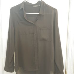Apt 9 sheer black long sleeve button down size Small