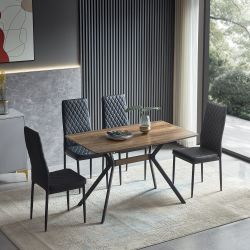 Loop 42" Modern Rectangular Dining Table Office Table with Metal Legs