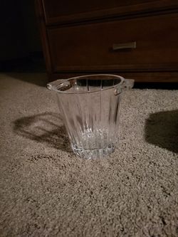 Crystal Glass Ice Bucket with Handles