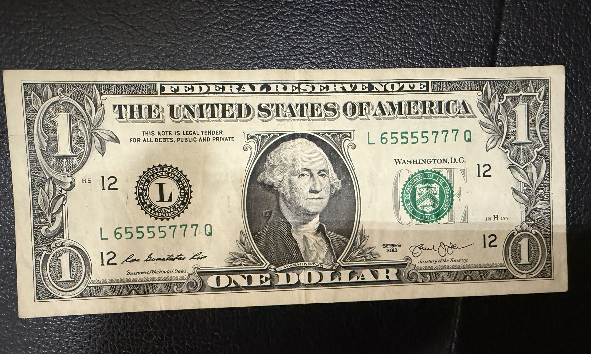 Unique single Dollar Bill