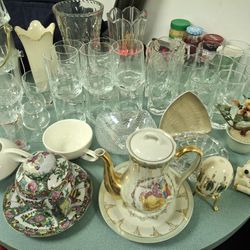46 Piece Set - Vases, Glasses, Capodimonte Tea pot and more - ALL FOR $40
