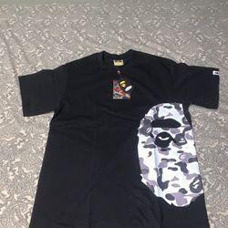 BAPE Black Half Ape Head Camo Tee – Size L