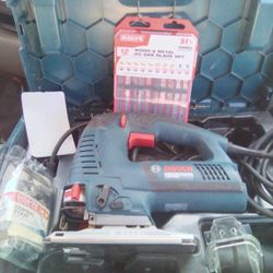 Bosch Jigsaw With Coping Foot And Diablo 12 Piece Wood/Metal Blade Set With Case