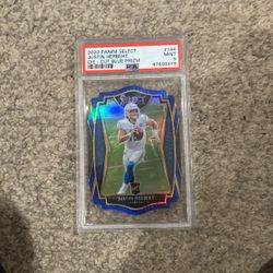 Justin Herbert Blue Diecut Psa 9