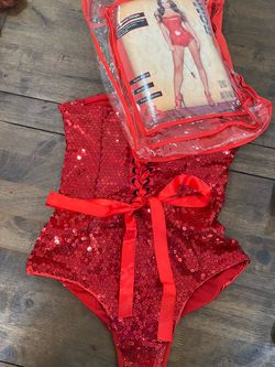 Roma Devilish Delight Red Sequin Romper Costume Medium