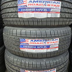 235-60-18 !!! AMERICAN ROADSTAR A/S !!! $360 LAS 4 LLANTAS MONTADAS Y BALANCEO INCLUIDO 👌