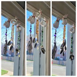 Rabbit sun catchers....some with plants