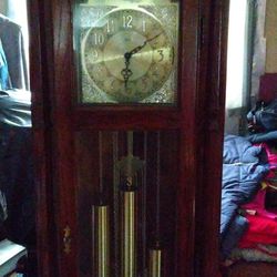 Ridgway Vintage Clock 7 Foot Tall Solid Oak Selling For 6200 On eBay