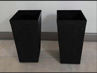*** NEW LOW PRICE *** PAIR of 23" Black Textured Mobile Planters (2 for $60) @ Lasting Creations