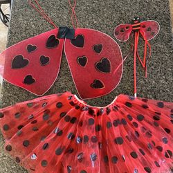 Girls Size 8 Ladybug Tutu, Wings, Wand $10