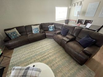 Leather Couch Set (Electric RECLINERS) Brown