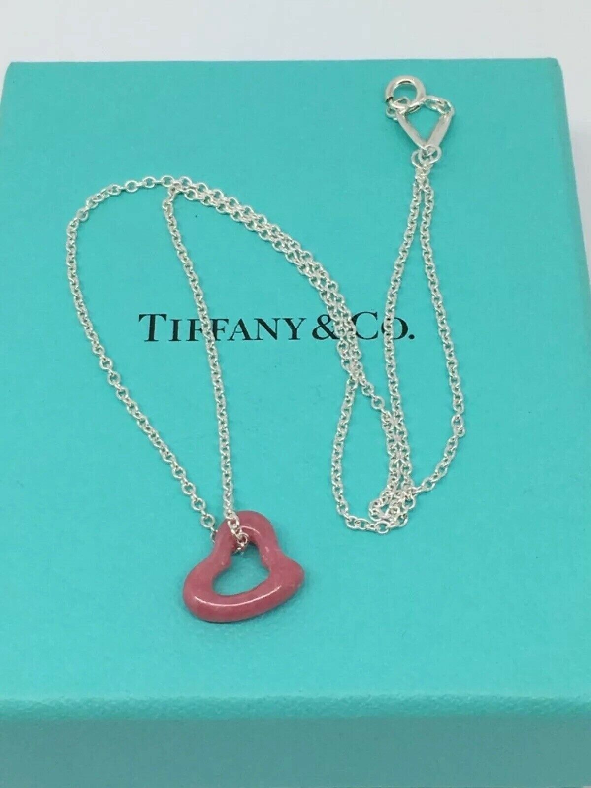 Authentic Tiffany & Co. Elsa Peretti Open Heart Necklace