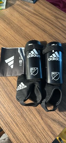Adidas Black Shin Guards with Straps for Kids