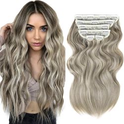 20 inch 4 pieces 11 clips blonde hair extension clip inch.