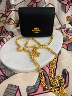 Coach mini wallet on chain Black