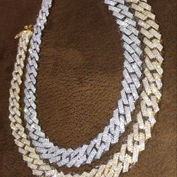 VVS Lab Diamonds All Iced Out 14k Gold Bonded Miami Cuban Chain
