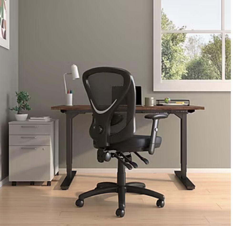 Ergonomic Fabric Swivel Computer and Desk Chair, Black (24115-CC)
