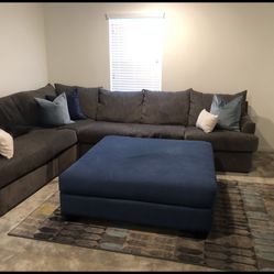For Sale: Sectional Couch + Oversized Ottoman