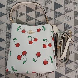 Coach Classic Cherry Print Bucket Bag Crossbody Bag

