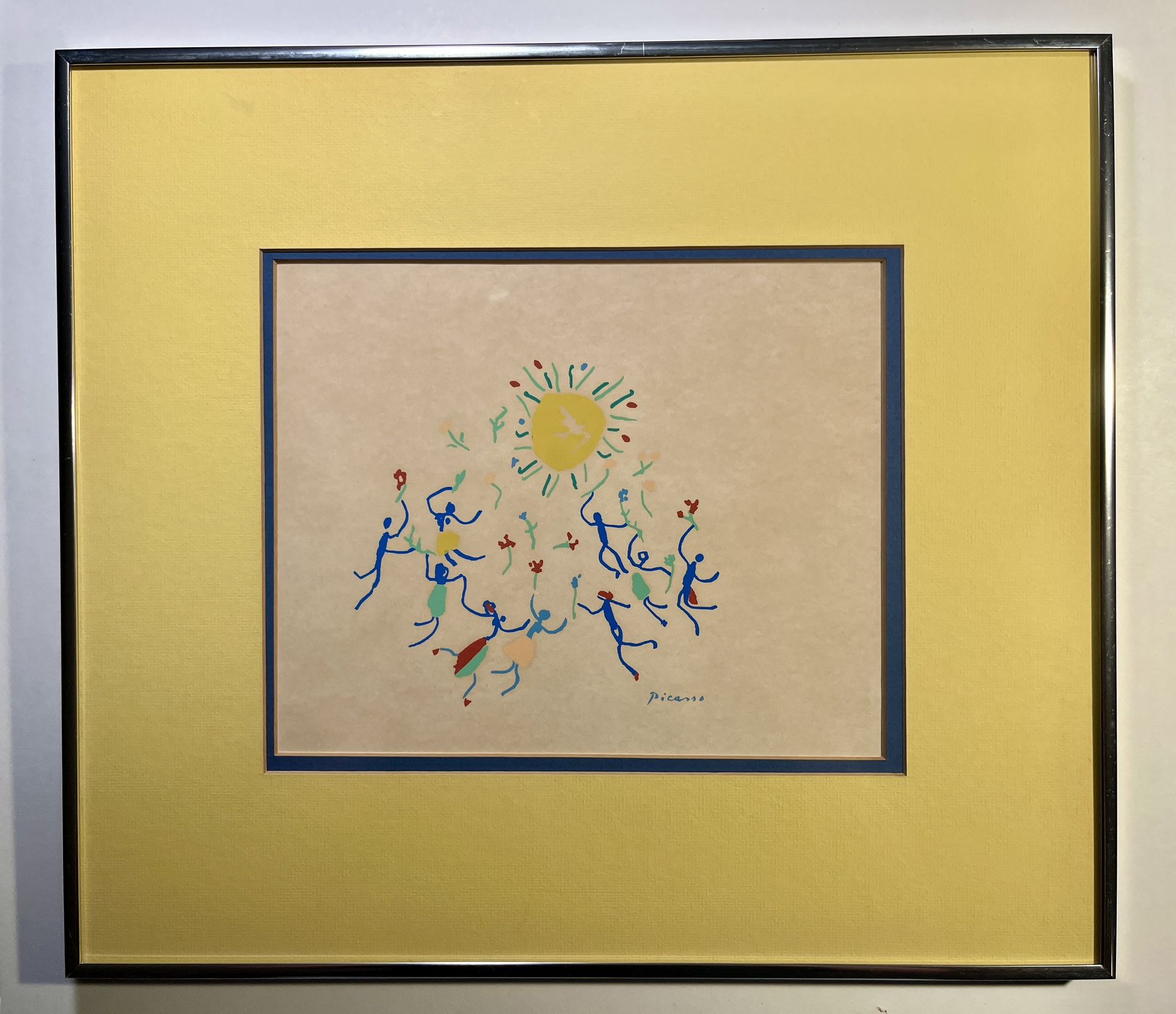 Vintage Pablo Picasso LA RONDE DE LA JEUNESSE 1961 Platesigned Color Lithograph