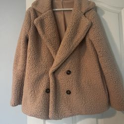 Cozy, Double Breasted, Pink Jacket