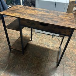 Rustic Wood And Metal Desk