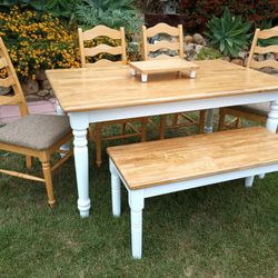 Dining Table 4 Chairs And Bench Kitchen Table Set 