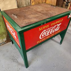 Antique Coca-Cola Cooler Soda Pop Chest Original Mancave Patio