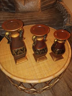 Set of 3 Decorative Urn Candle Holders