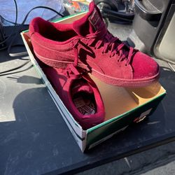 Burgundy Puma Suede Sneakers