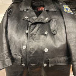 Phila Police Leather Coat