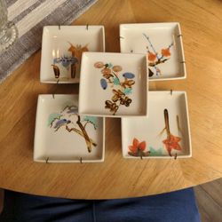 5 Vintage Japanese Serving Plates