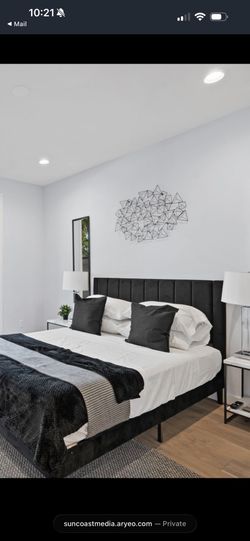 Velvet Upholstered Bed Frame 