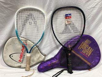 Vintage HEAD & Marty Hogan Racquetball Racquets w/ Covers Lot