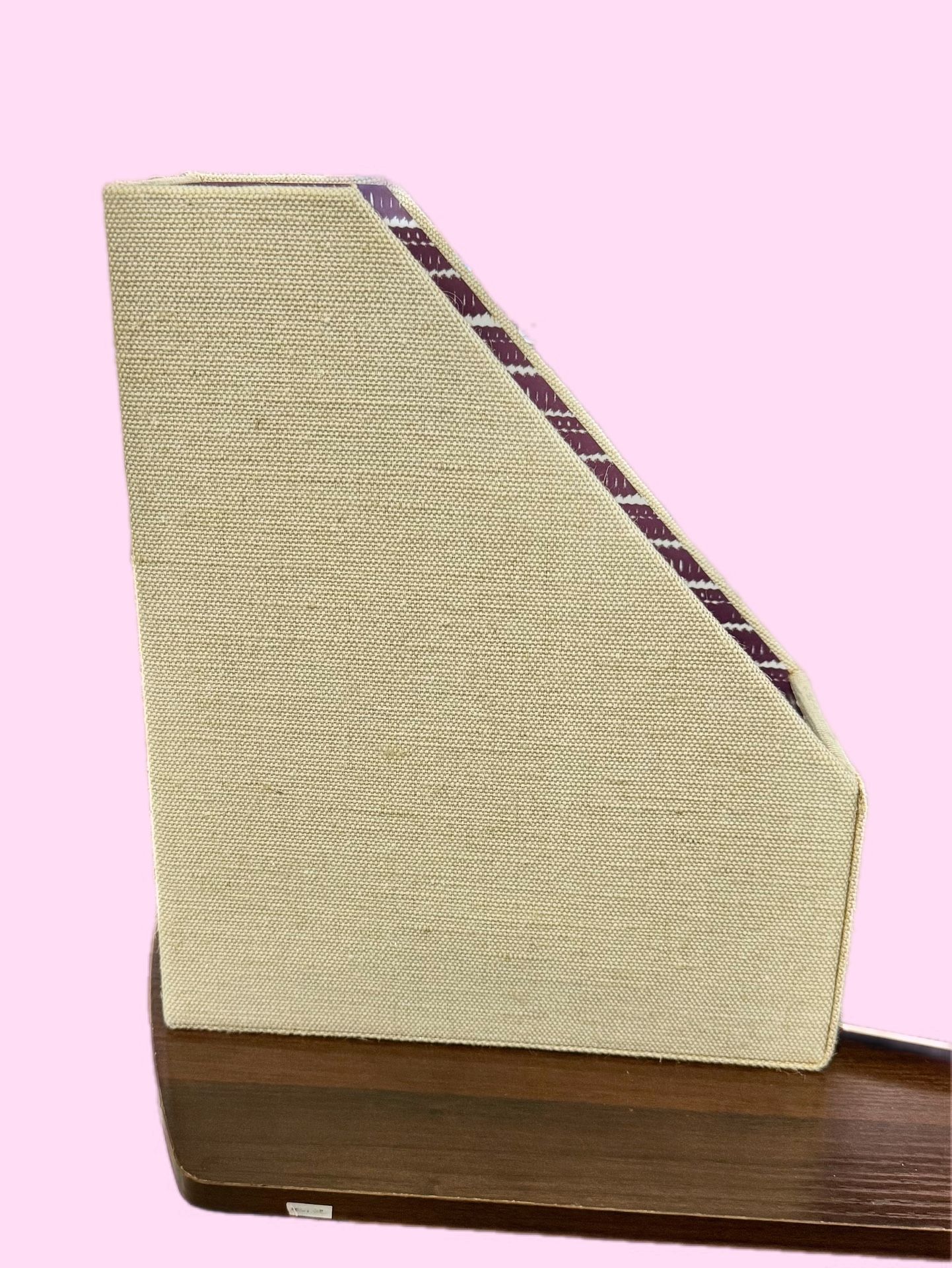 Fabric Magazine File Holder Organizer with Label Slot – Neutral Beige / Patterned