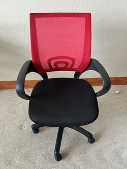 Red and black colored office chair.